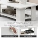 Large 36-inch modern coffee table with a smooth, water-resistant top and dual storage shelves for versatile use.